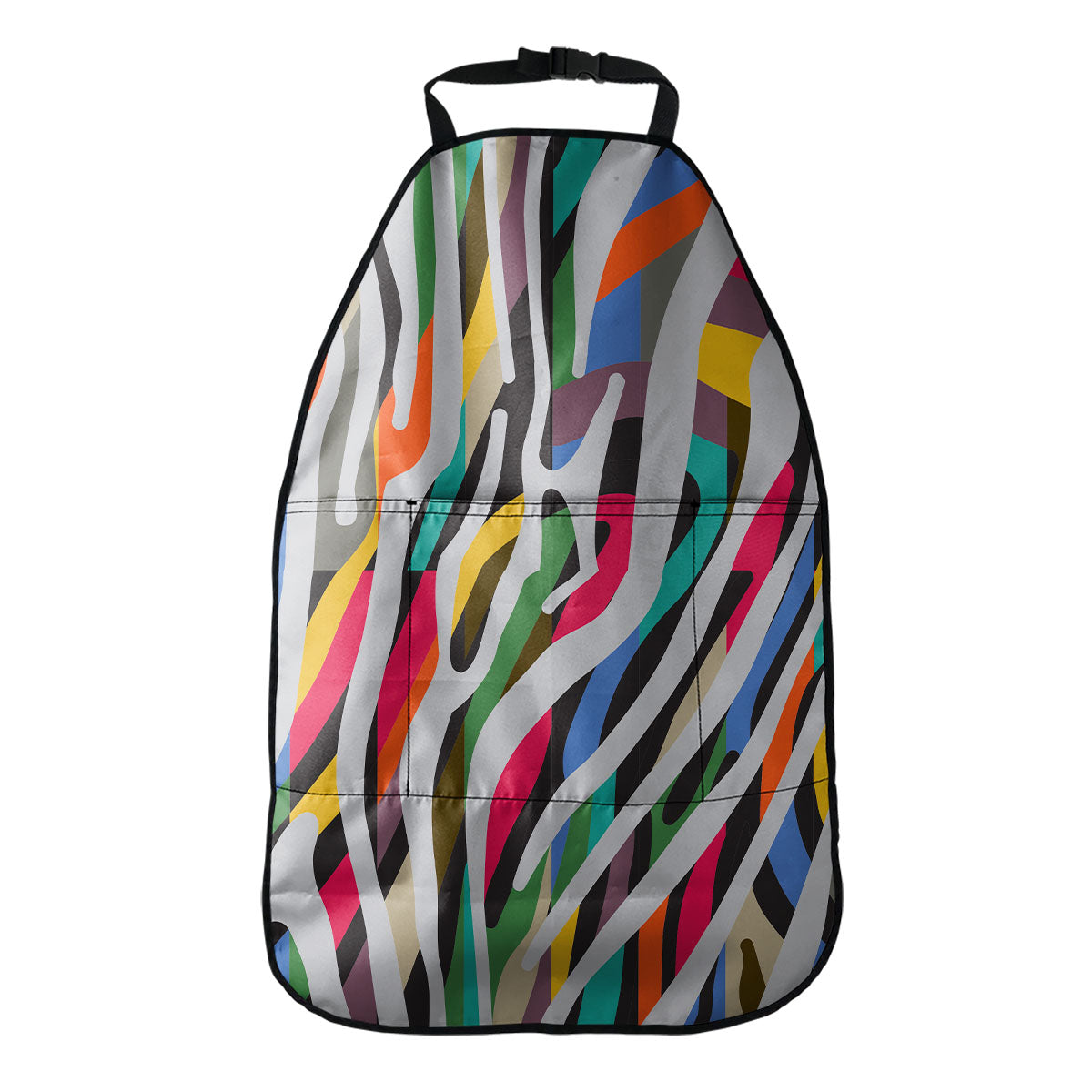 Colorful Zebra Pattern Print Car Seat Organizers