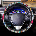 Colorful Zebra Pattern Print Car Steering Wheel Cover