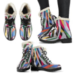 Colorful Zebra Pattern Print Comfy Boots GearFrost