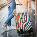 Colorful Zebra Pattern Print Luggage Cover GearFrost