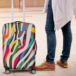 Colorful Zebra Pattern Print Luggage Cover GearFrost