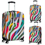 Colorful Zebra Pattern Print Luggage Cover GearFrost