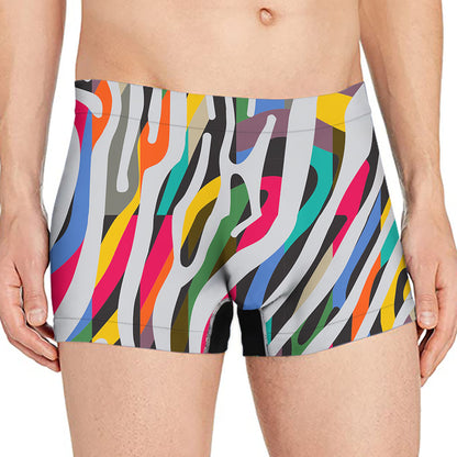 Colorful Zebra Pattern Print Men's Boxer Briefs