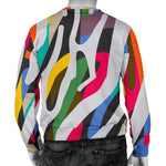 Colorful Zebra Pattern Print Men's Crewneck Sweatshirt GearFrost