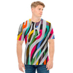 Colorful Zebra Pattern Print Men's T-Shirt