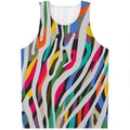 Colorful Zebra Pattern Print Men's Tank Top