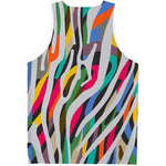 Colorful Zebra Pattern Print Men's Tank Top