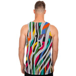 Colorful Zebra Pattern Print Men's Tank Top