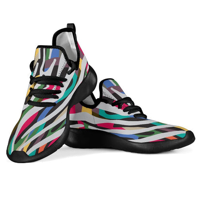 Colorful Zebra Pattern Print Mesh Knit Shoes GearFrost
