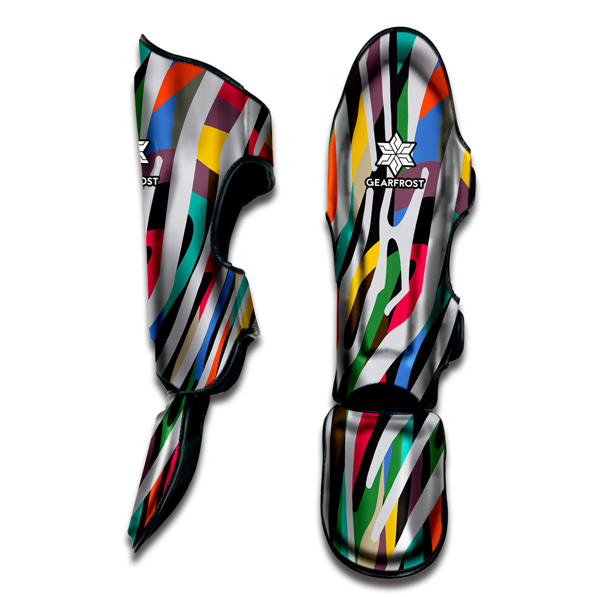 Colorful Zebra Pattern Print Muay Thai Shin Guard