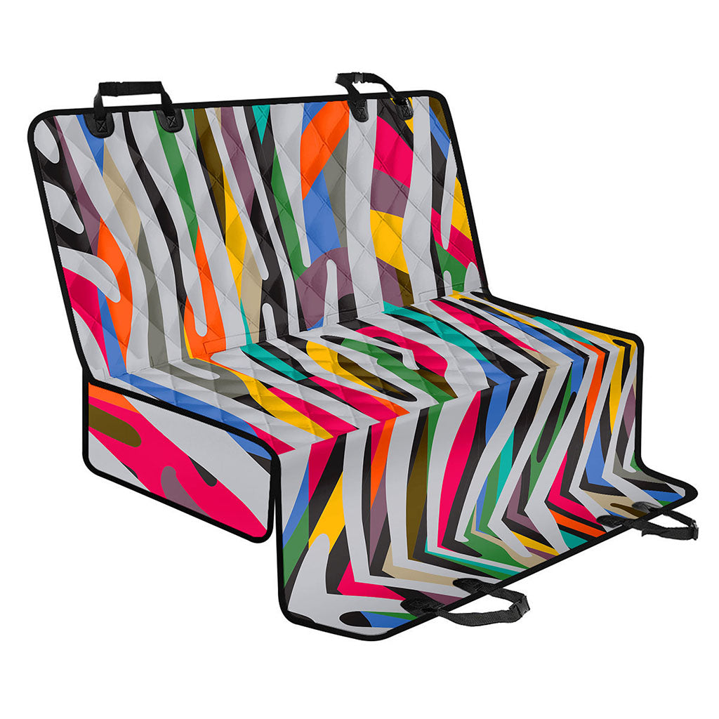 Colorful Zebra Pattern Print Pet Car Back Seat Cover