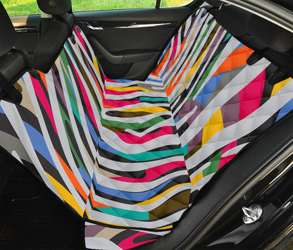 Colorful Zebra Pattern Print Pet Car Back Seat Cover