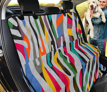 Colorful Zebra Pattern Print Pet Car Back Seat Cover