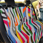 Colorful Zebra Pattern Print Pet Car Back Seat Cover