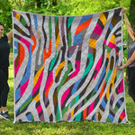 Colorful Zebra Pattern Print Quilt