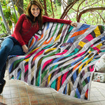 Colorful Zebra Pattern Print Quilt