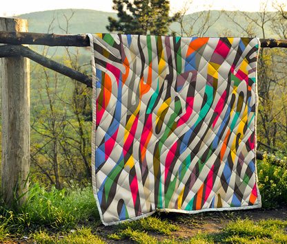 Colorful Zebra Pattern Print Quilt