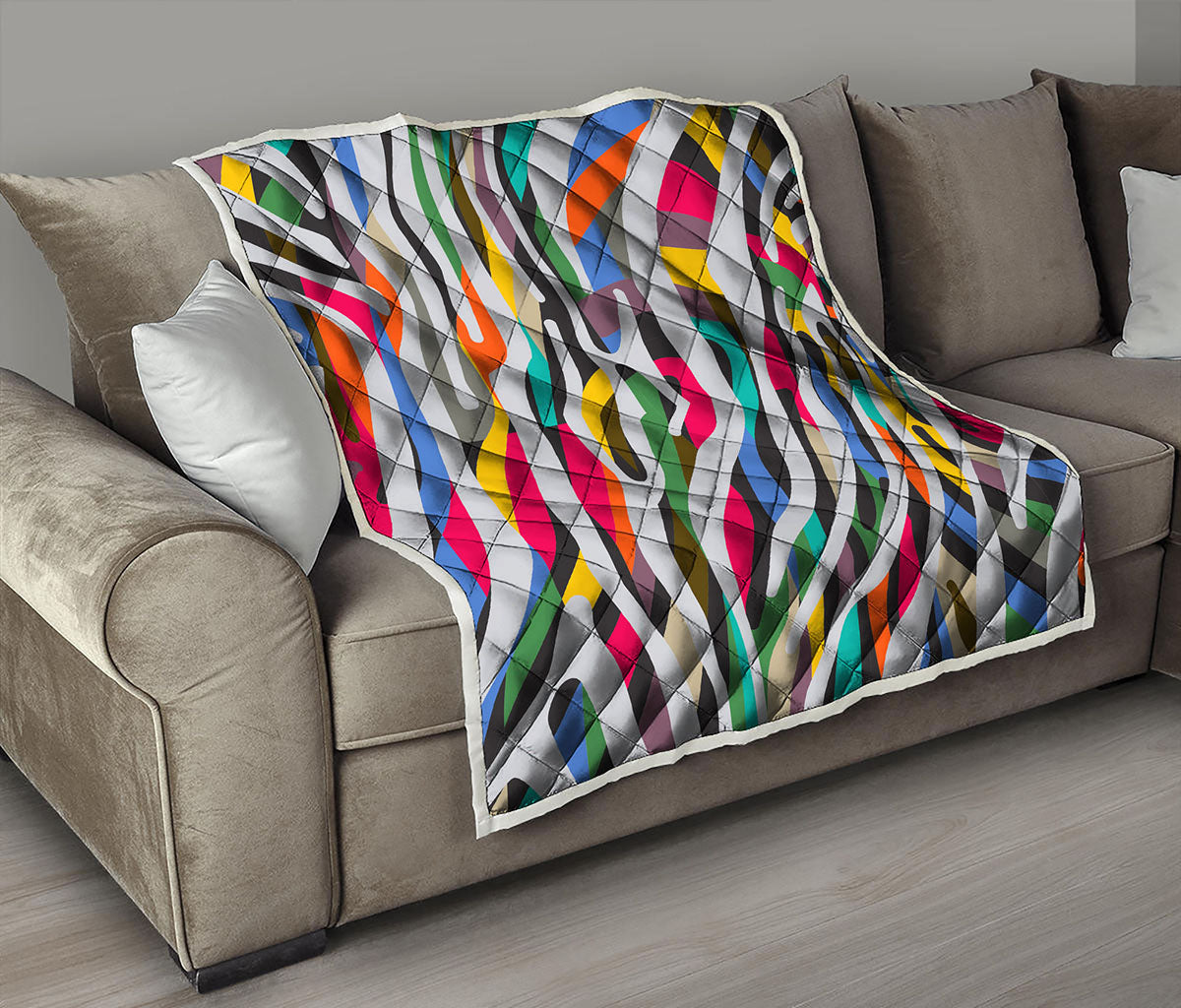 Colorful Zebra Pattern Print Quilt