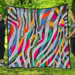 Colorful Zebra Pattern Print Quilt