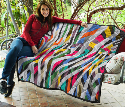 Colorful Zebra Pattern Print Quilt