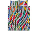 Colorful Zebra Pattern Print Quilt Bed Set
