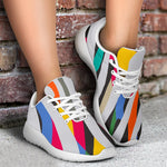 Colorful Zebra Pattern Print Sport Shoes GearFrost