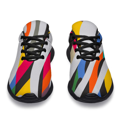 Colorful Zebra Pattern Print Sport Shoes GearFrost
