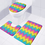 Colorful Zigzag Pattern Print 3 Piece Bath Mat Set