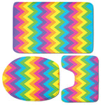 Colorful Zigzag Pattern Print 3 Piece Bath Mat Set