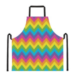 Colorful Zigzag Pattern Print Apron