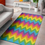 Colorful Zigzag Pattern Print Area Rug