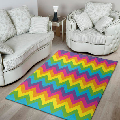 Colorful Zigzag Pattern Print Area Rug