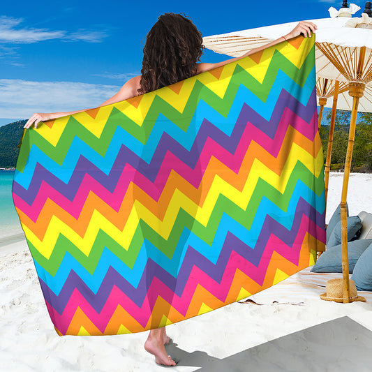 Colorful Zigzag Pattern Print Beach Sarong Wrap