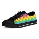 Colorful Zigzag Pattern Print Black Low Top Shoes