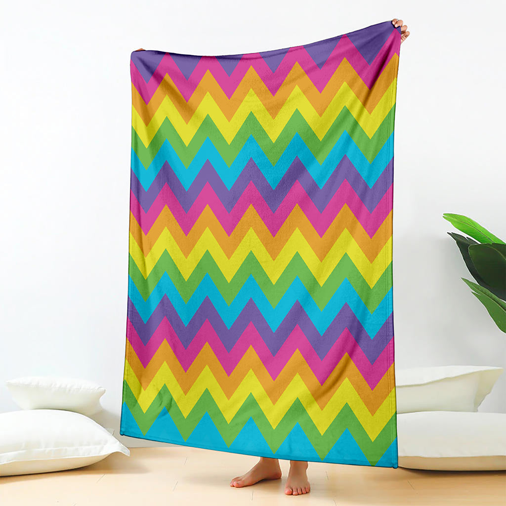 Colorful Zigzag Pattern Print Blanket