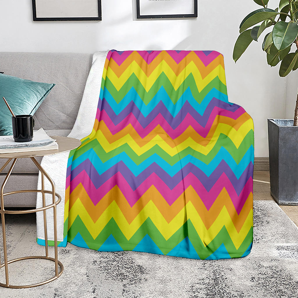 Colorful Zigzag Pattern Print Blanket