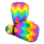 Colorful Zigzag Pattern Print Boxing Gloves