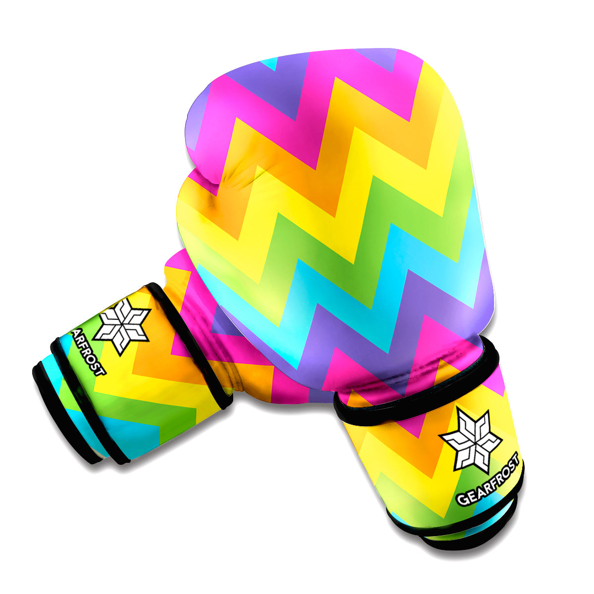 Colorful Zigzag Pattern Print Boxing Gloves