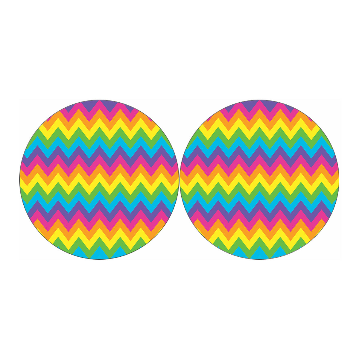 Colorful Zigzag Pattern Print Car Coasters
