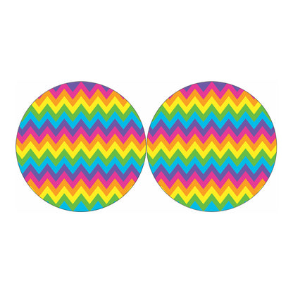 Colorful Zigzag Pattern Print Car Coasters