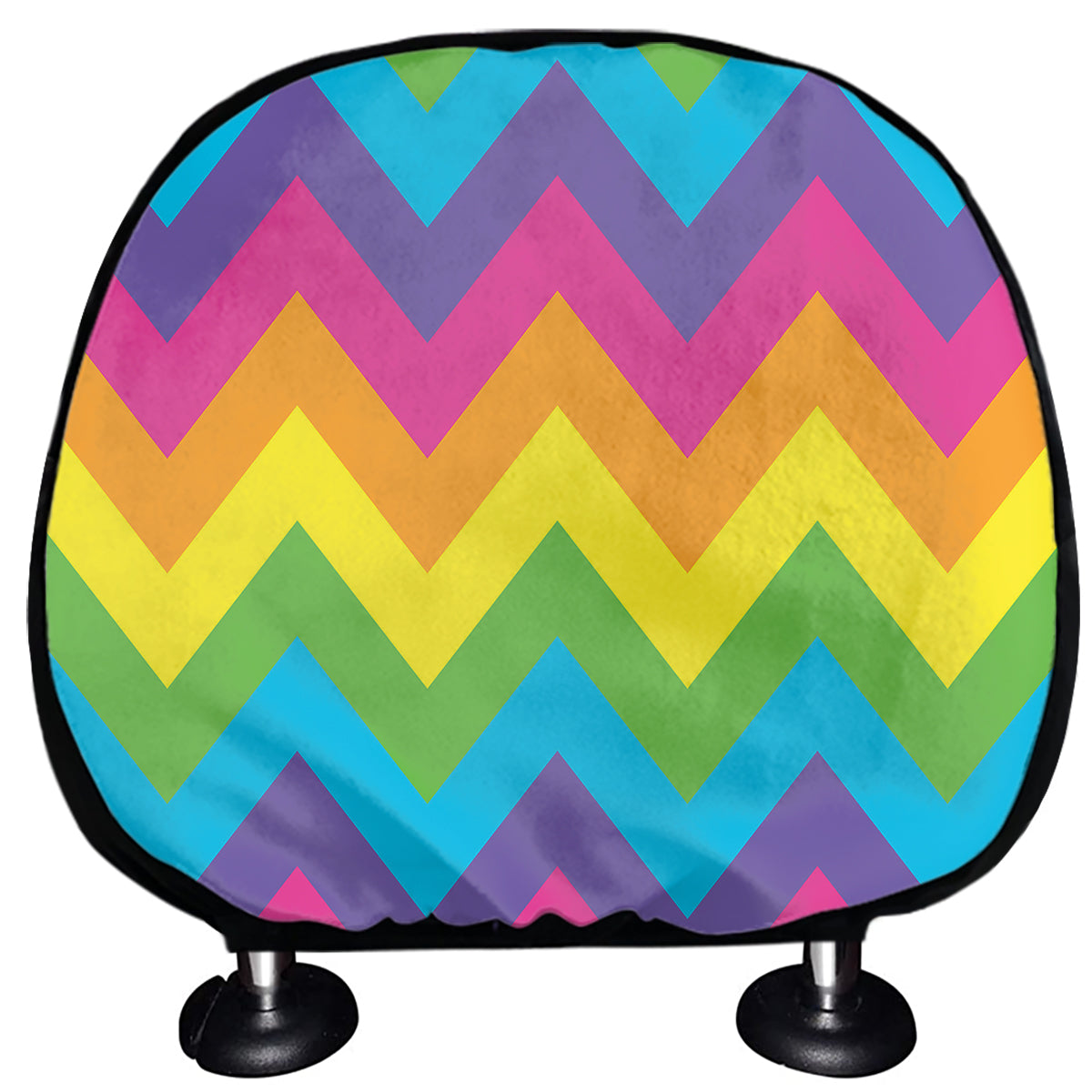 Colorful Zigzag Pattern Print Car Headrest Covers