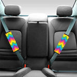 Colorful Zigzag Pattern Print Car Seat Belt Covers