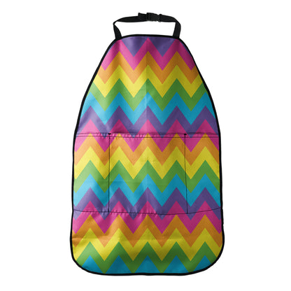 Colorful Zigzag Pattern Print Car Seat Organizers