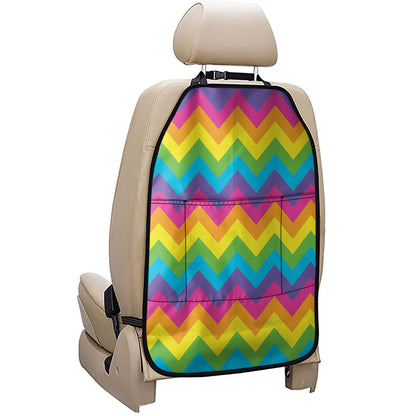Colorful Zigzag Pattern Print Car Seat Organizers