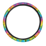 Colorful Zigzag Pattern Print Car Steering Wheel Cover