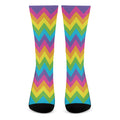 Colorful Zigzag Pattern Print Crew Socks