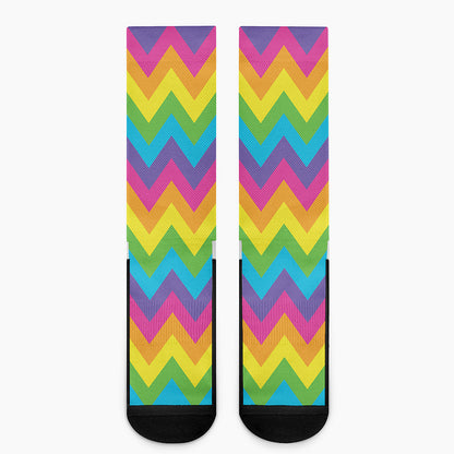Colorful Zigzag Pattern Print Crew Socks