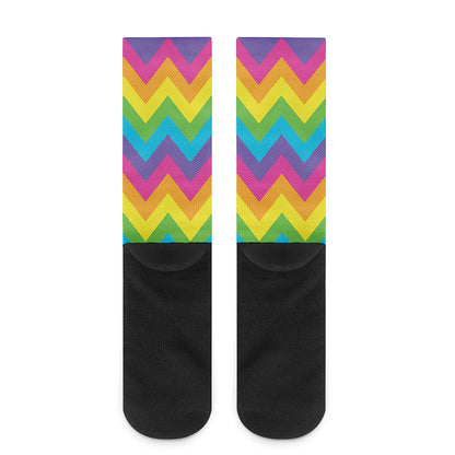 Colorful Zigzag Pattern Print Crew Socks