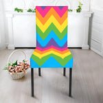 Colorful Zigzag Pattern Print Dining Chair Slipcover