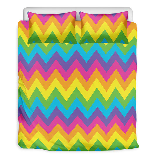 Colorful Zigzag Pattern Print Duvet Cover Bedding Set
